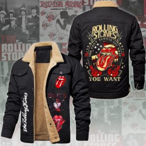 The Rolling Stones Music Style Fleece Thermal Cotton Jacket For Fans