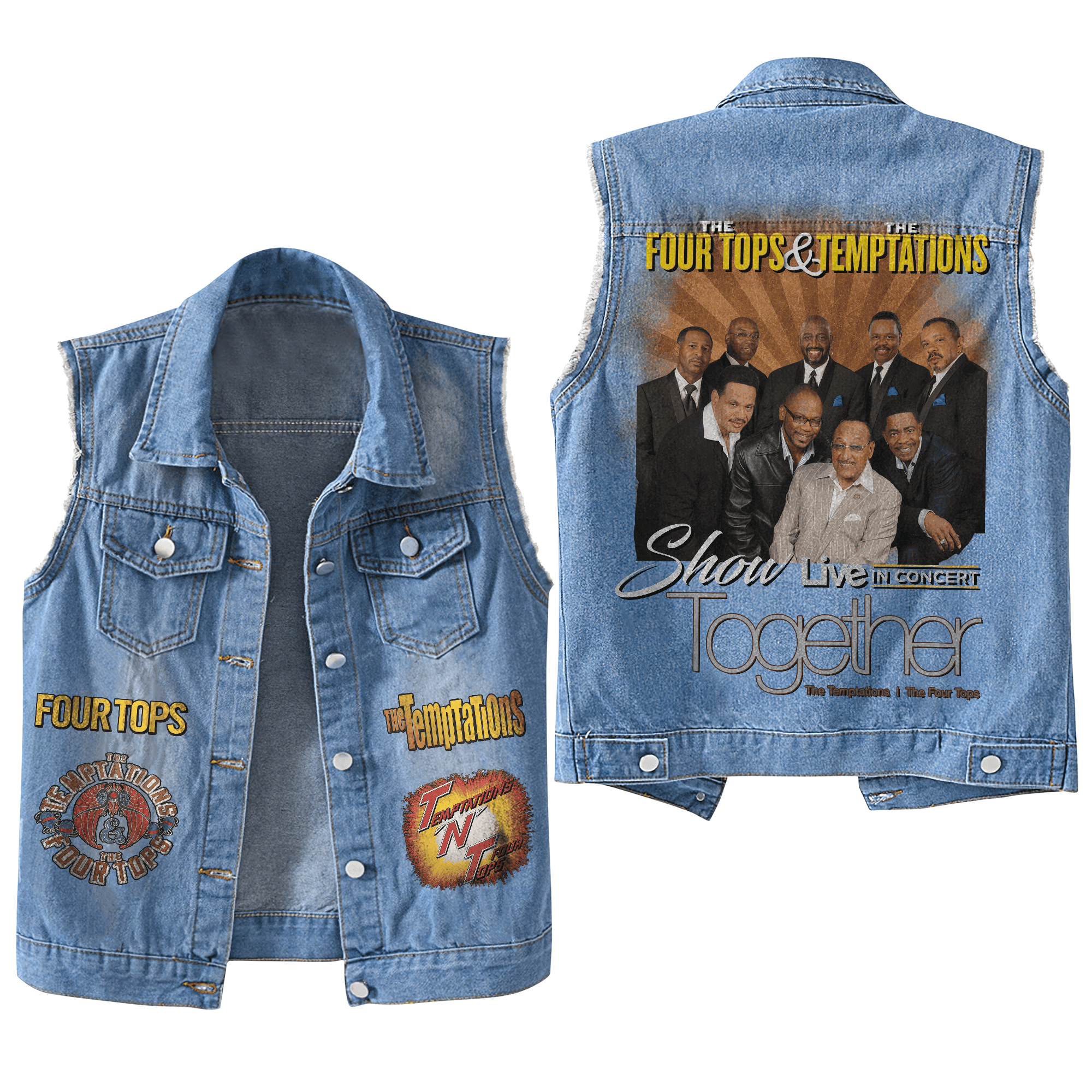 The Temptations & The Four Tops Music Style Sleeveless Jacket For Fans