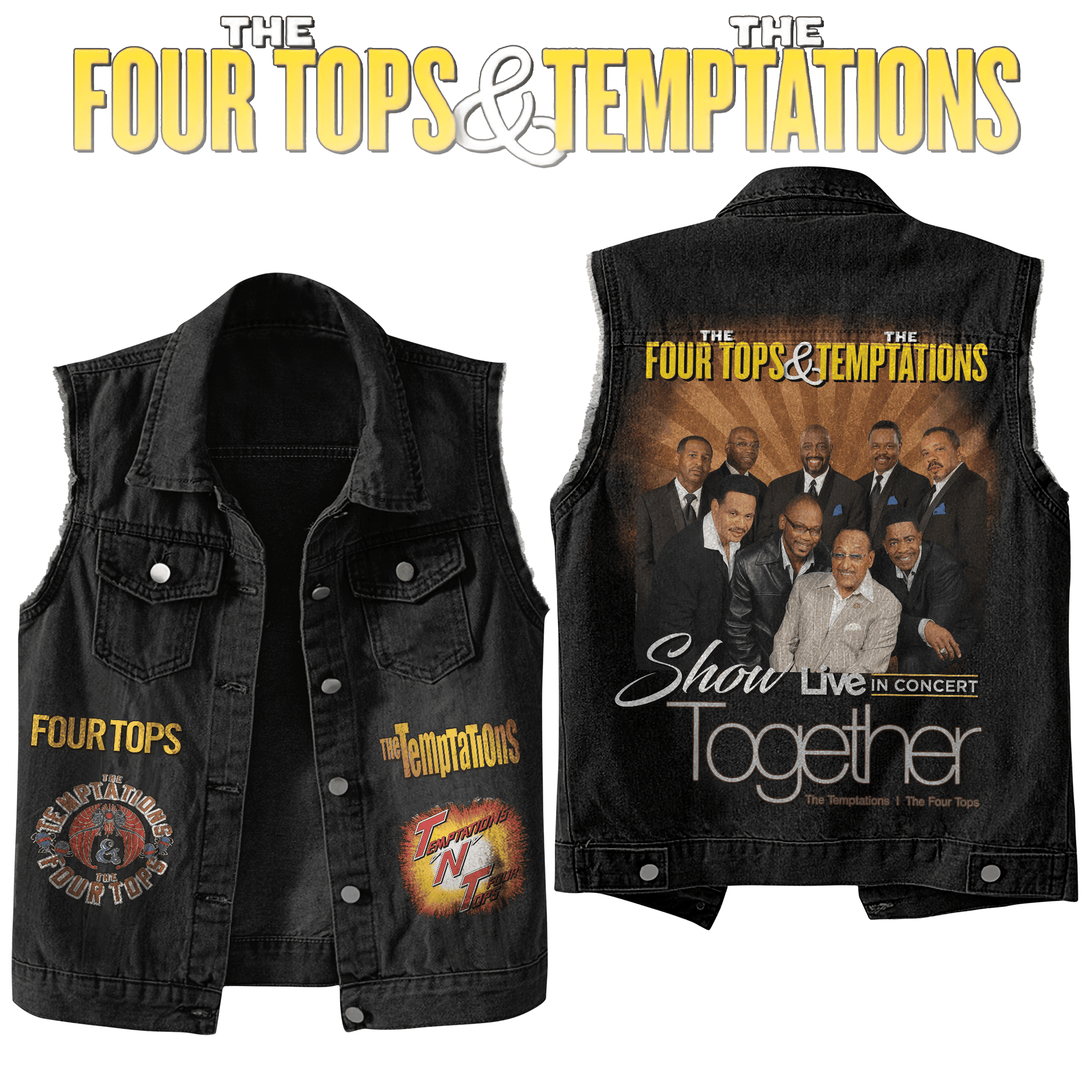 The Temptations & The Four Tops Music Style Sleeveless Jacket For Fans