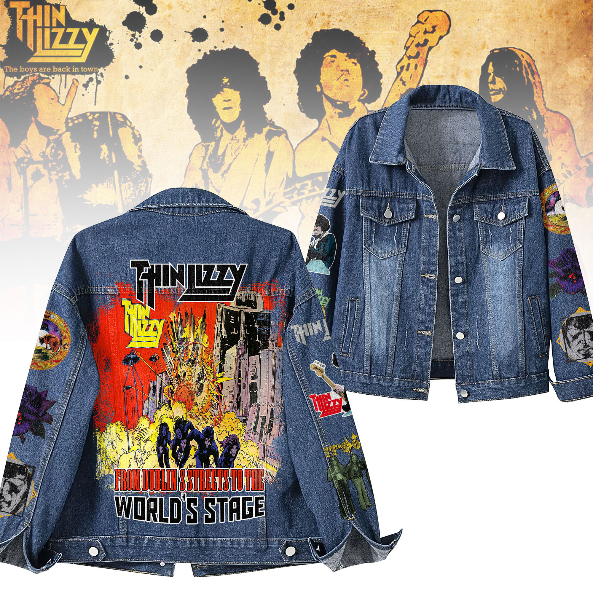 Thin Lizzy Music Denim Jacket Gift For Fans