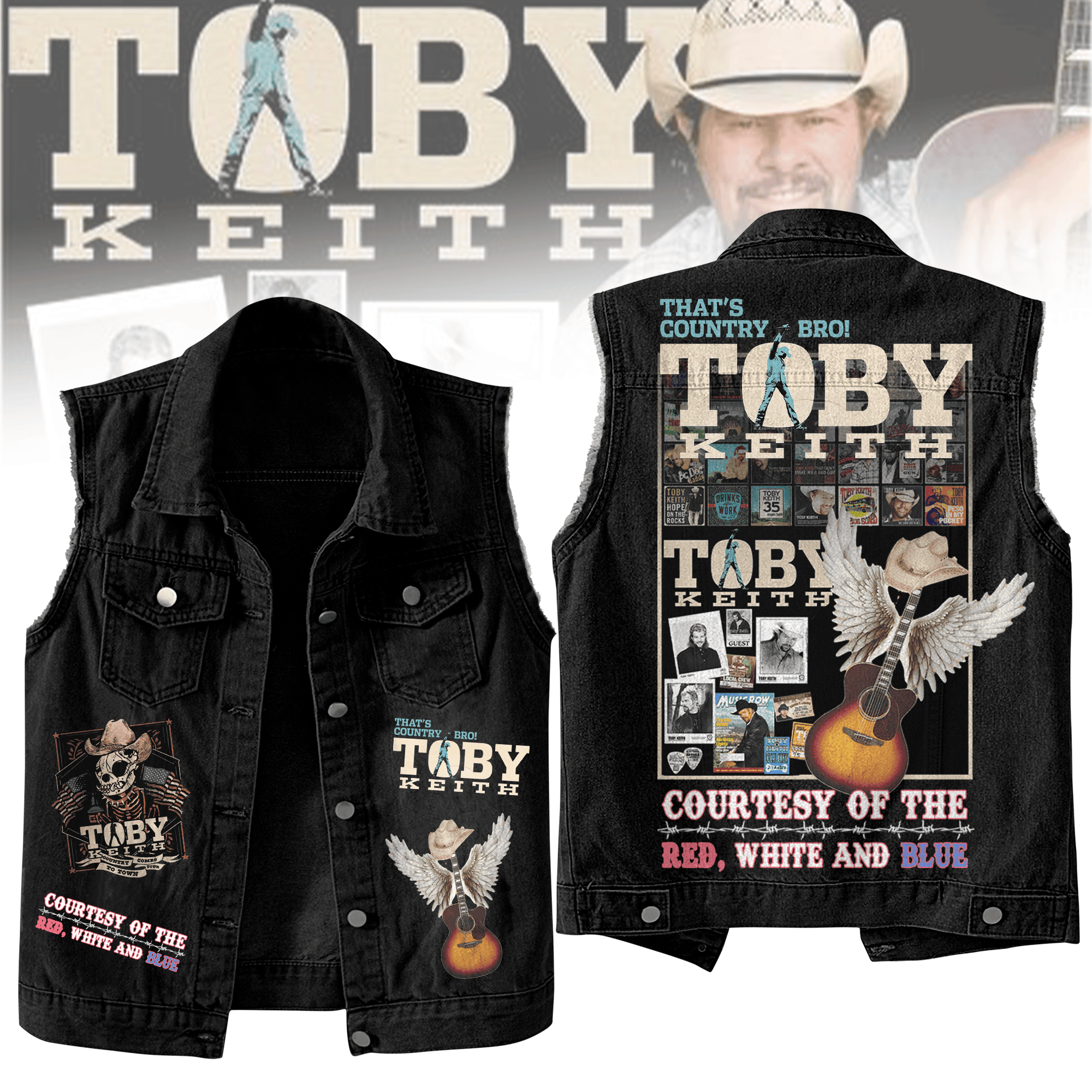 Toby Keith Music Style Sleeveless Jacket For Fans