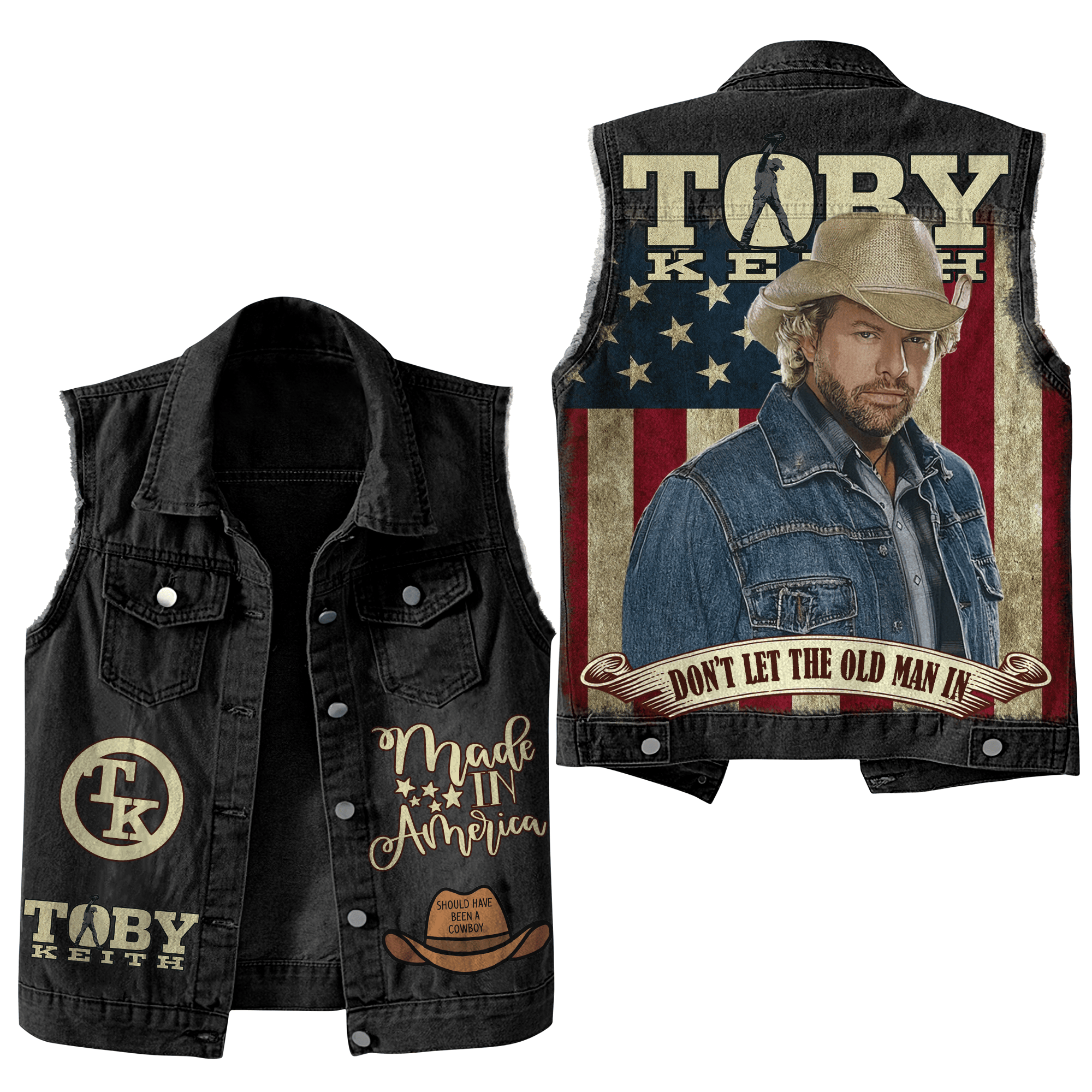 Toby Keith Music Style Sleeveless Jacket For Fans