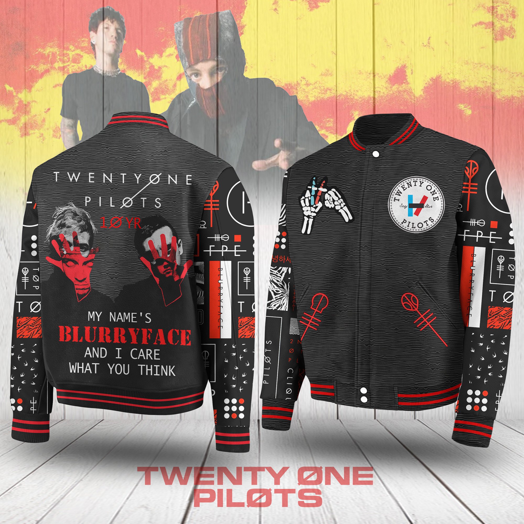 Twenty One Pilots Music Style Baseball Jacket