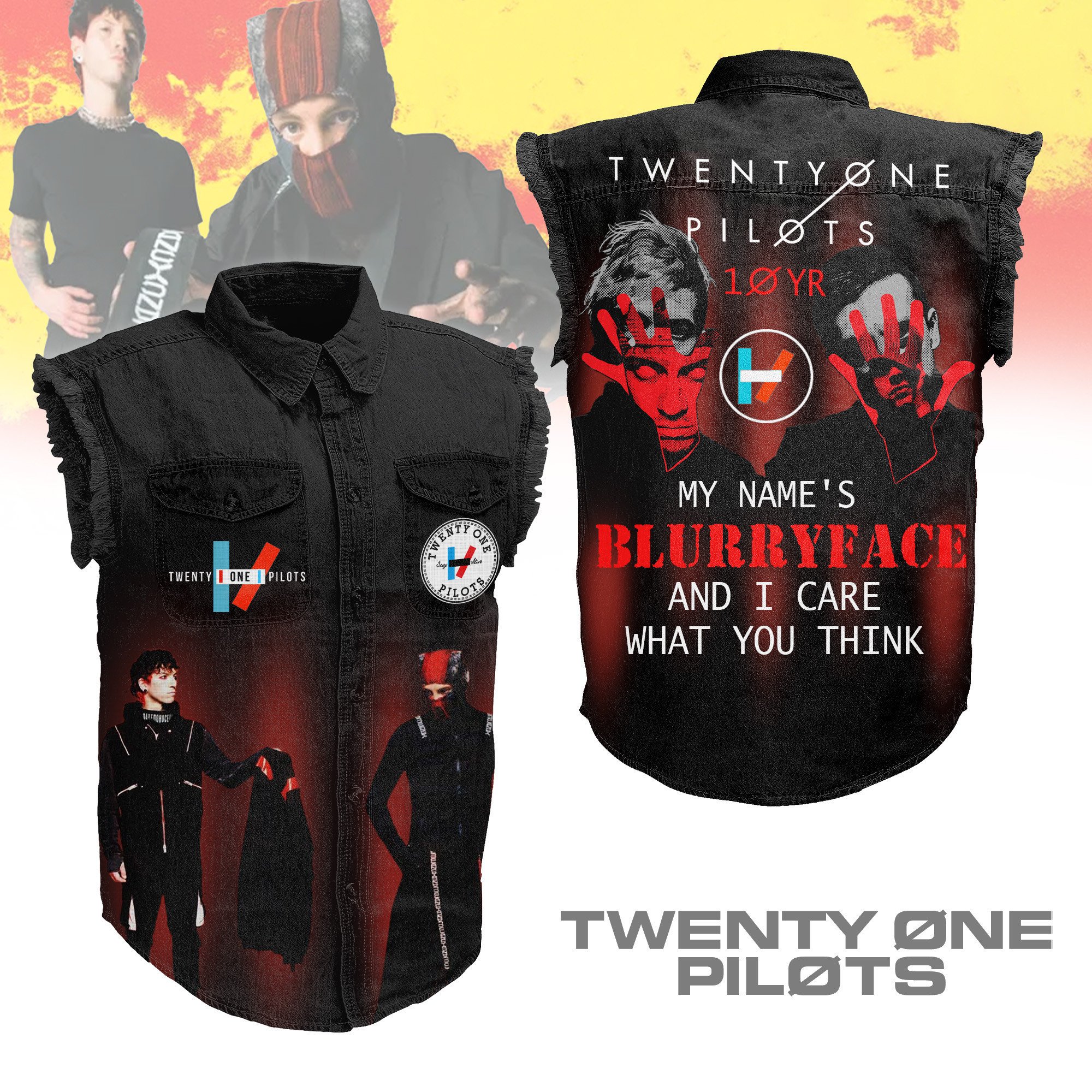 Twenty One Pilots Music Style Sleeveless Jacket