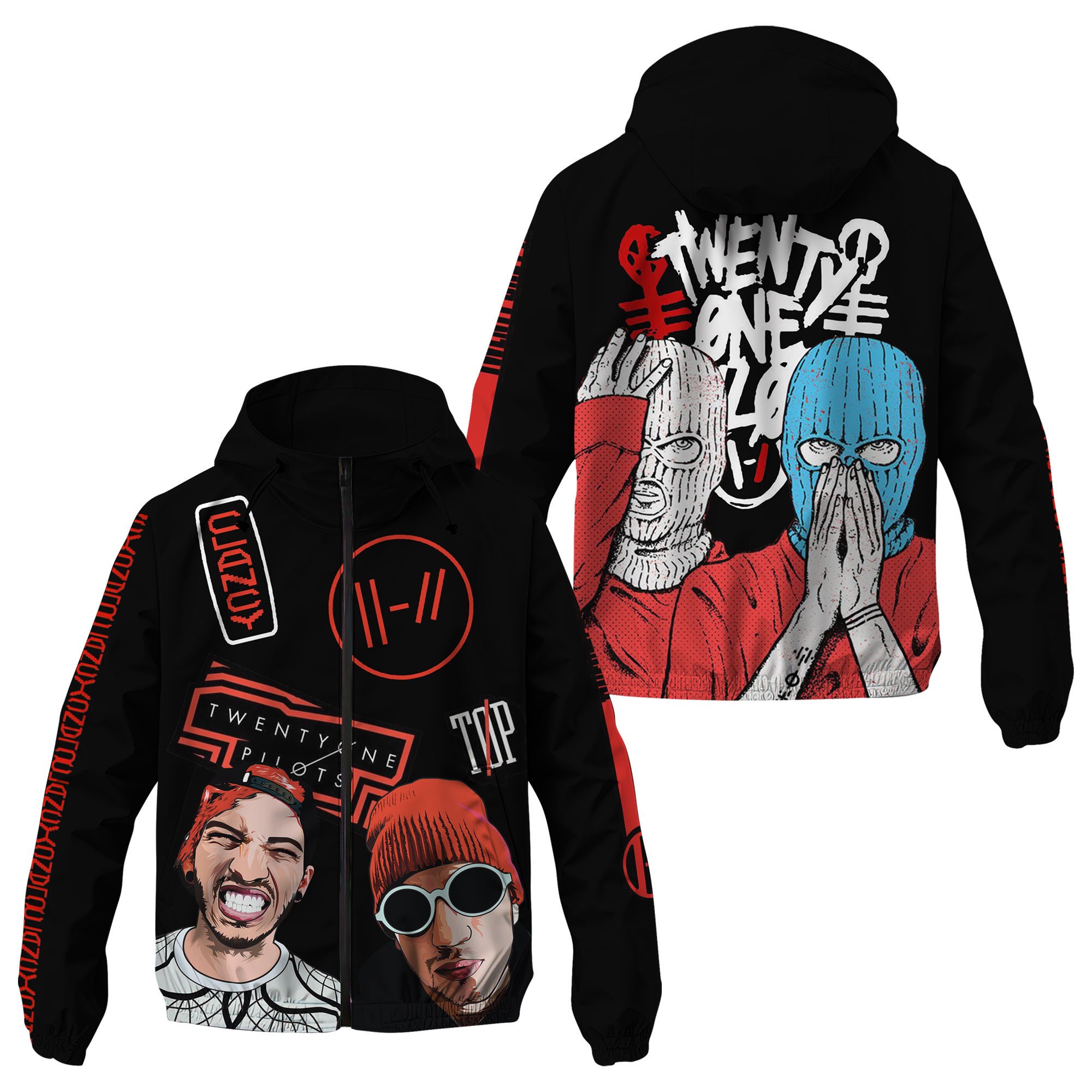 Twenty One Pilots Music Style Windbreaker Jacket For Fans
