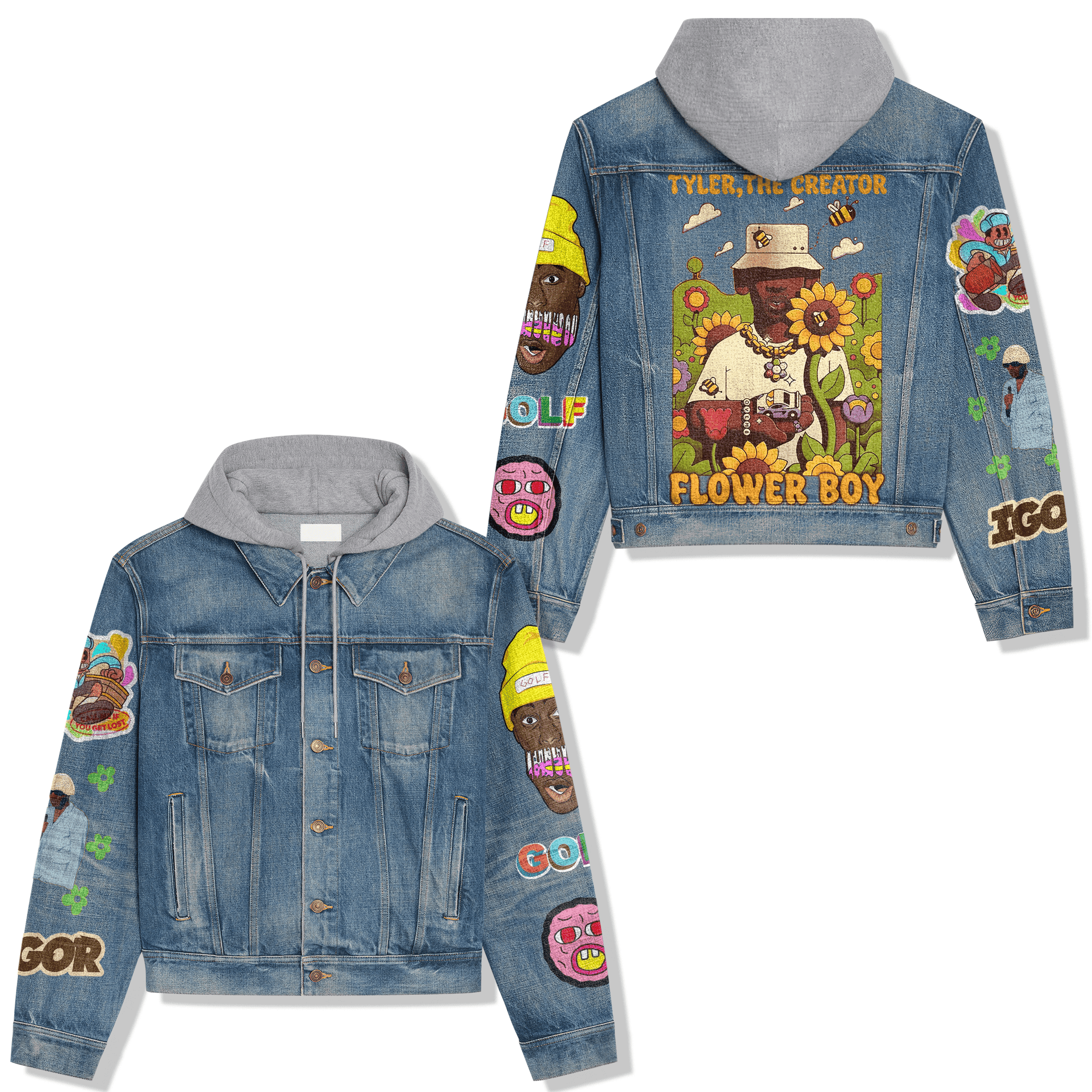 Tyler, the Creator Music Style Hooded Denim Jacket For Fans