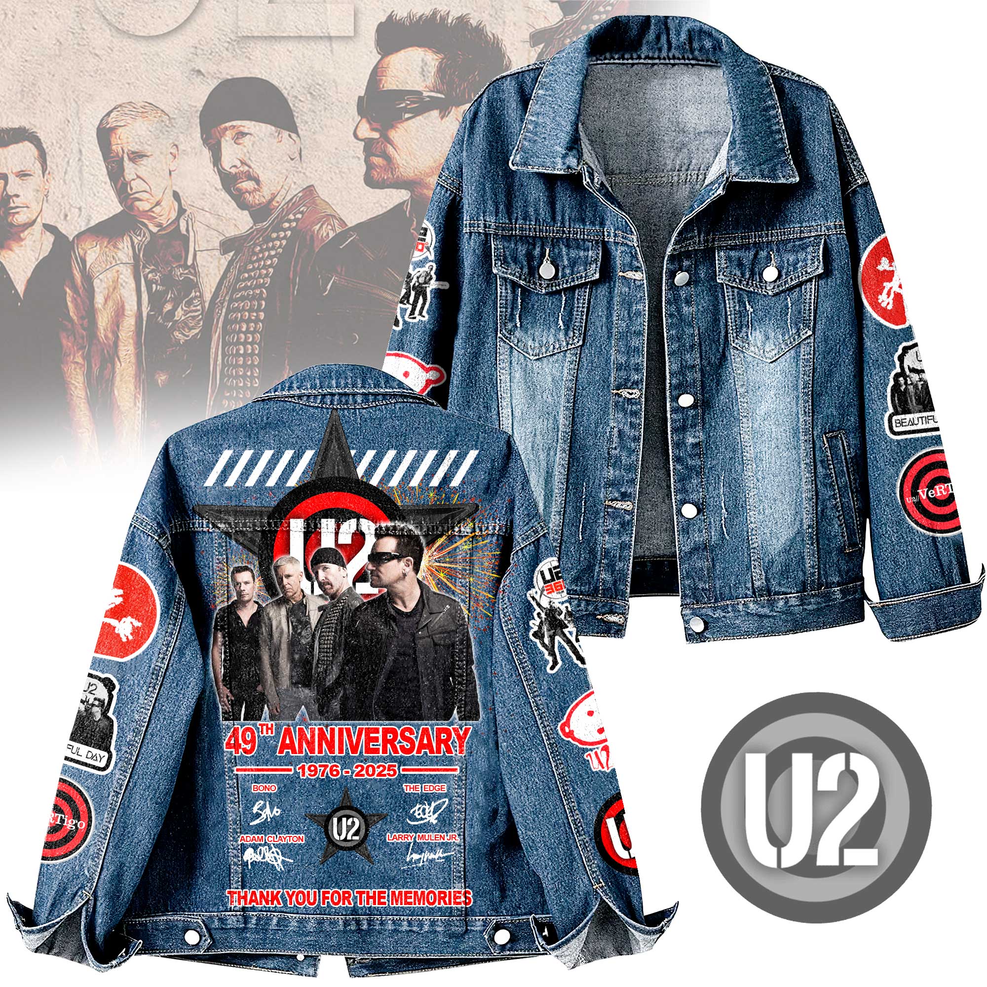 U2 Music Denim Jacket Gift For Fans