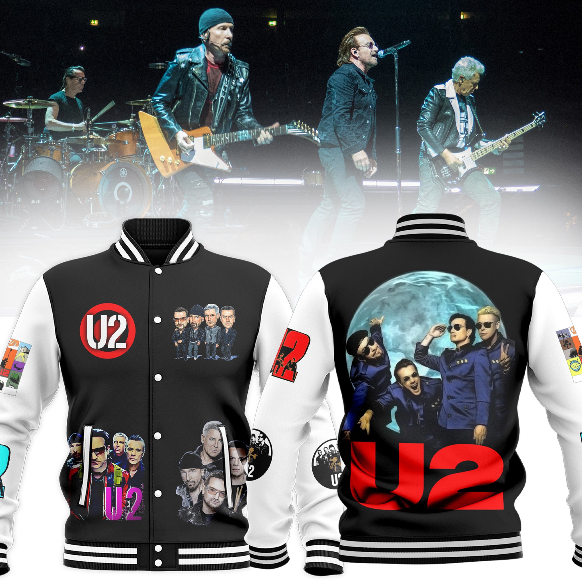 U2 Music Style Baseball Jacket For Fans