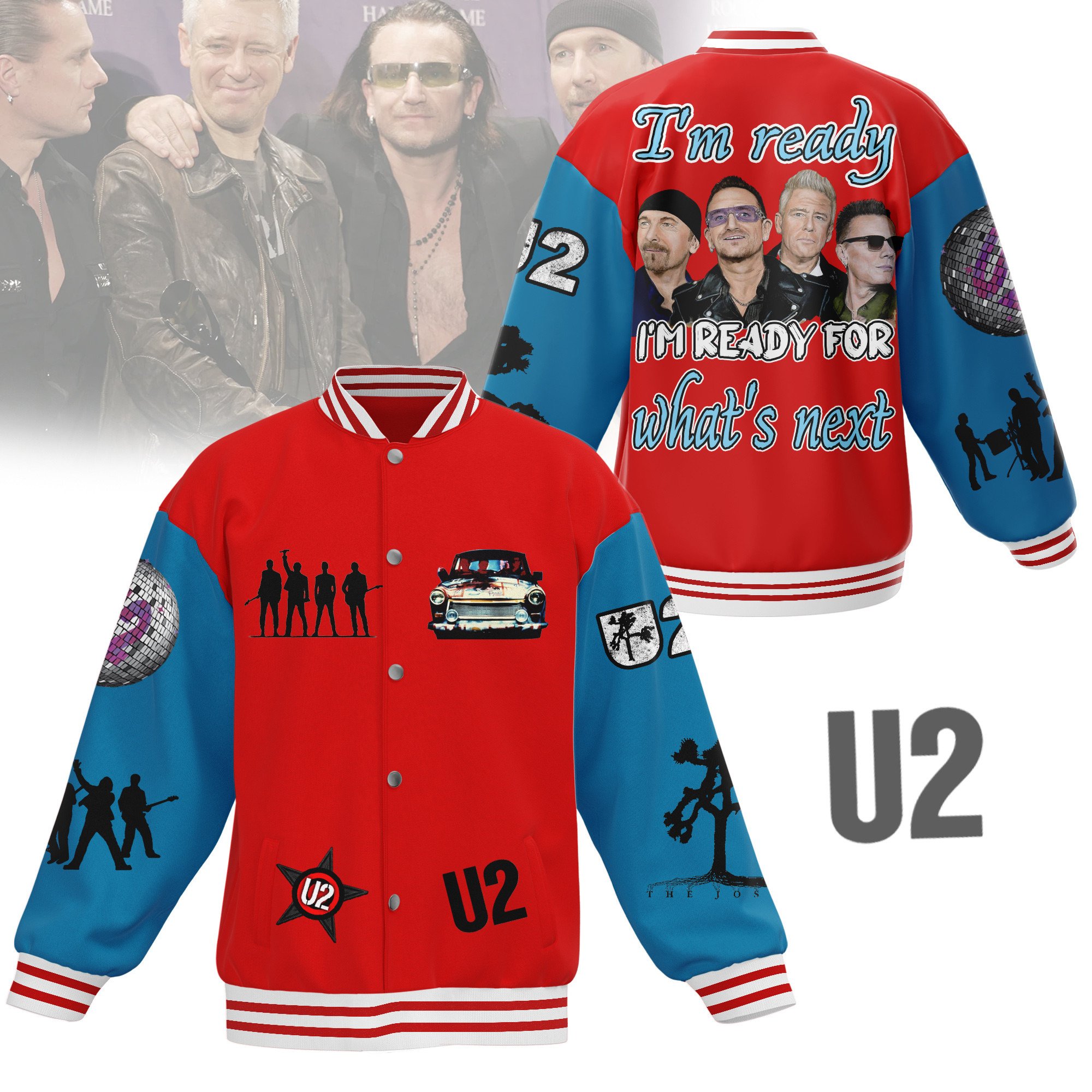 U2 Music Style Baseball Jacket For Fans