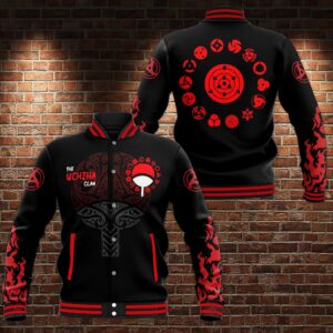Uchiha Clan Naruto Anime Style Baseball Jacket For Fans