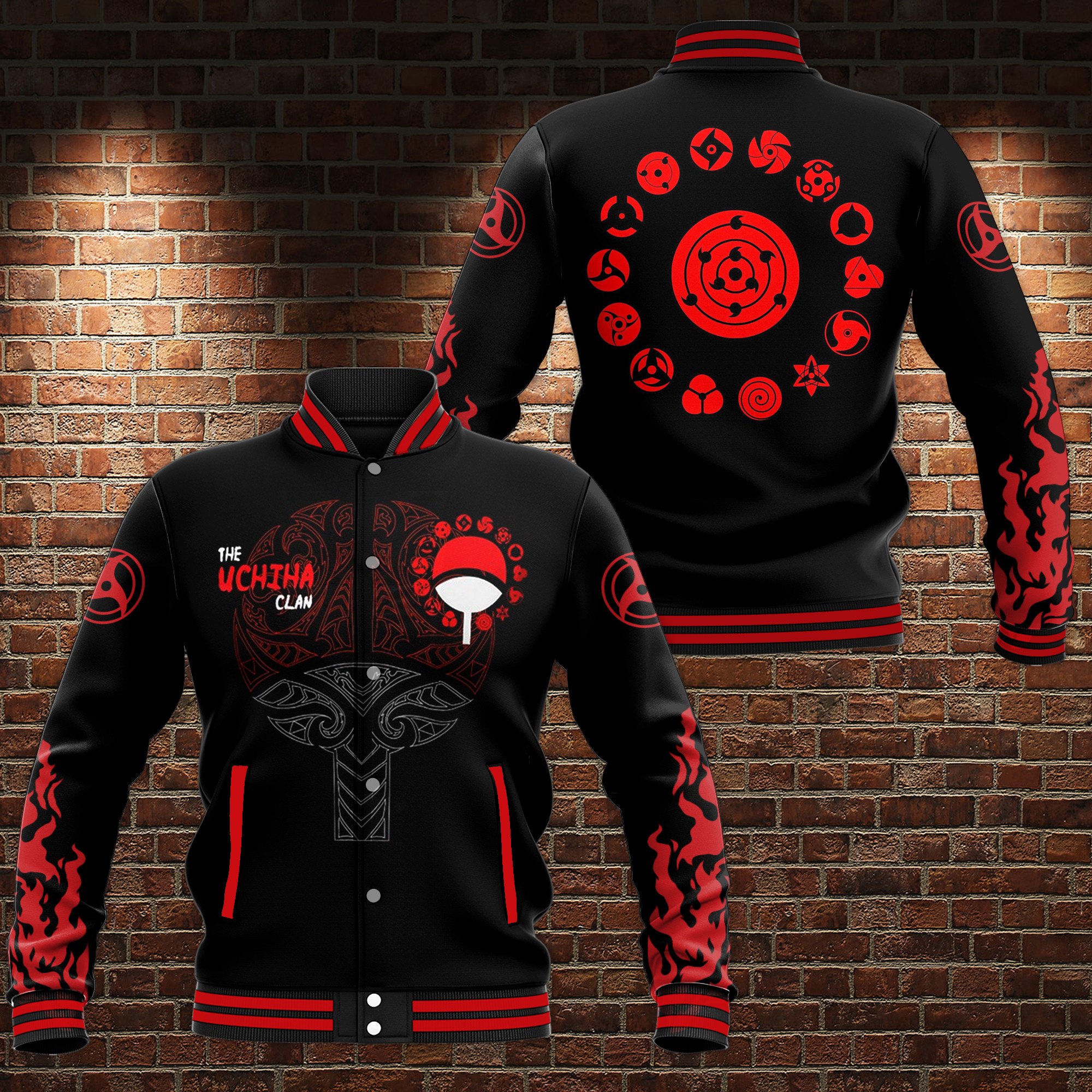 Uchiha Clan Naruto Anime Style Baseball Jacket For Fans