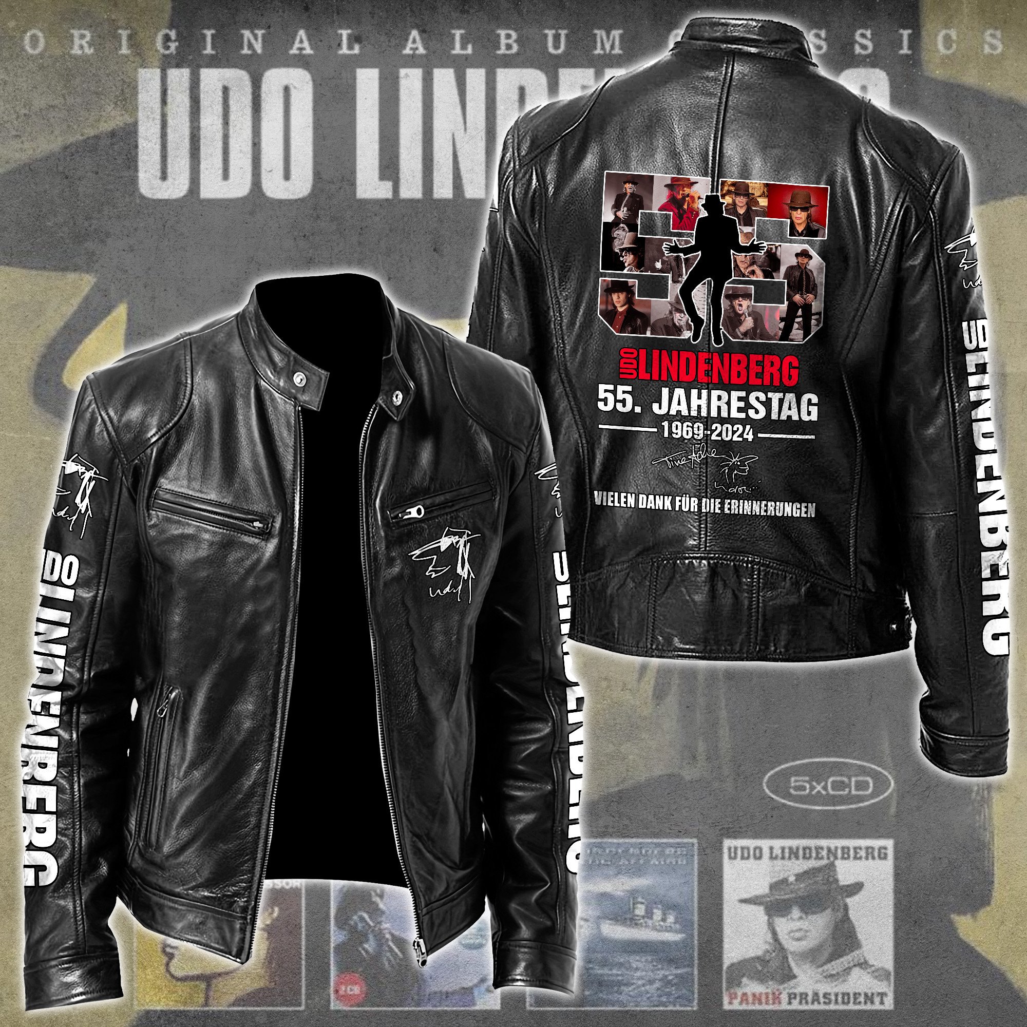 Udo Lindenberg Music Style Leather Jacket For Fans