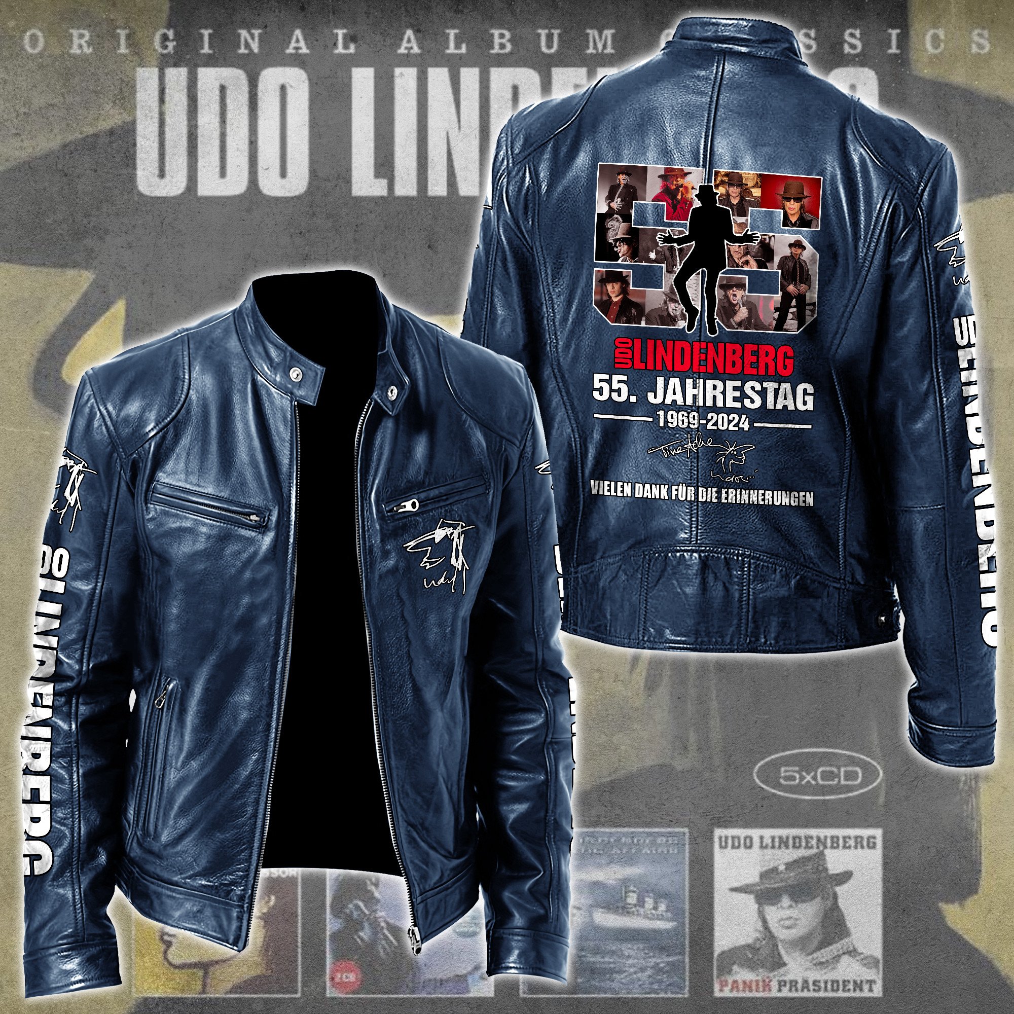 Udo Lindenberg Music Style Leather Jacket For Fans