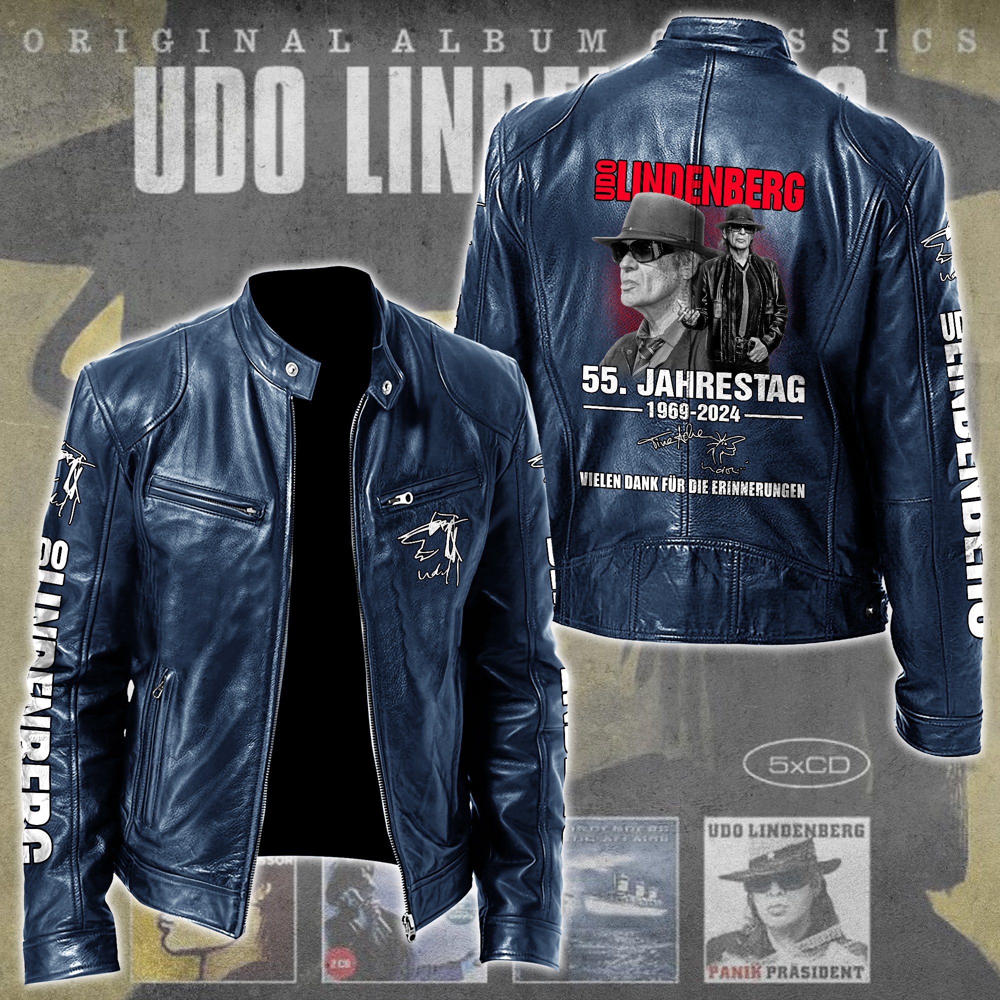 Udo Lindenberg Music Style Leather Jacket For Fans