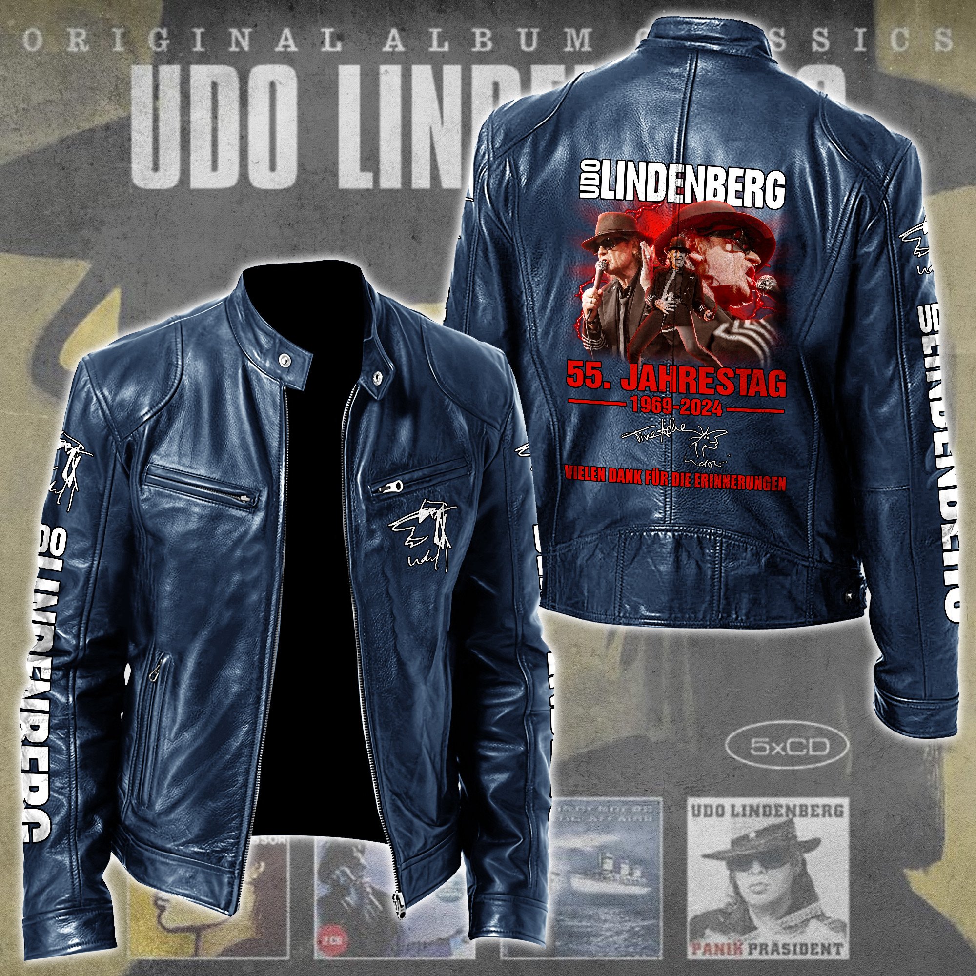 Udo Lindenberg Music Style Leather Jacket For Fans