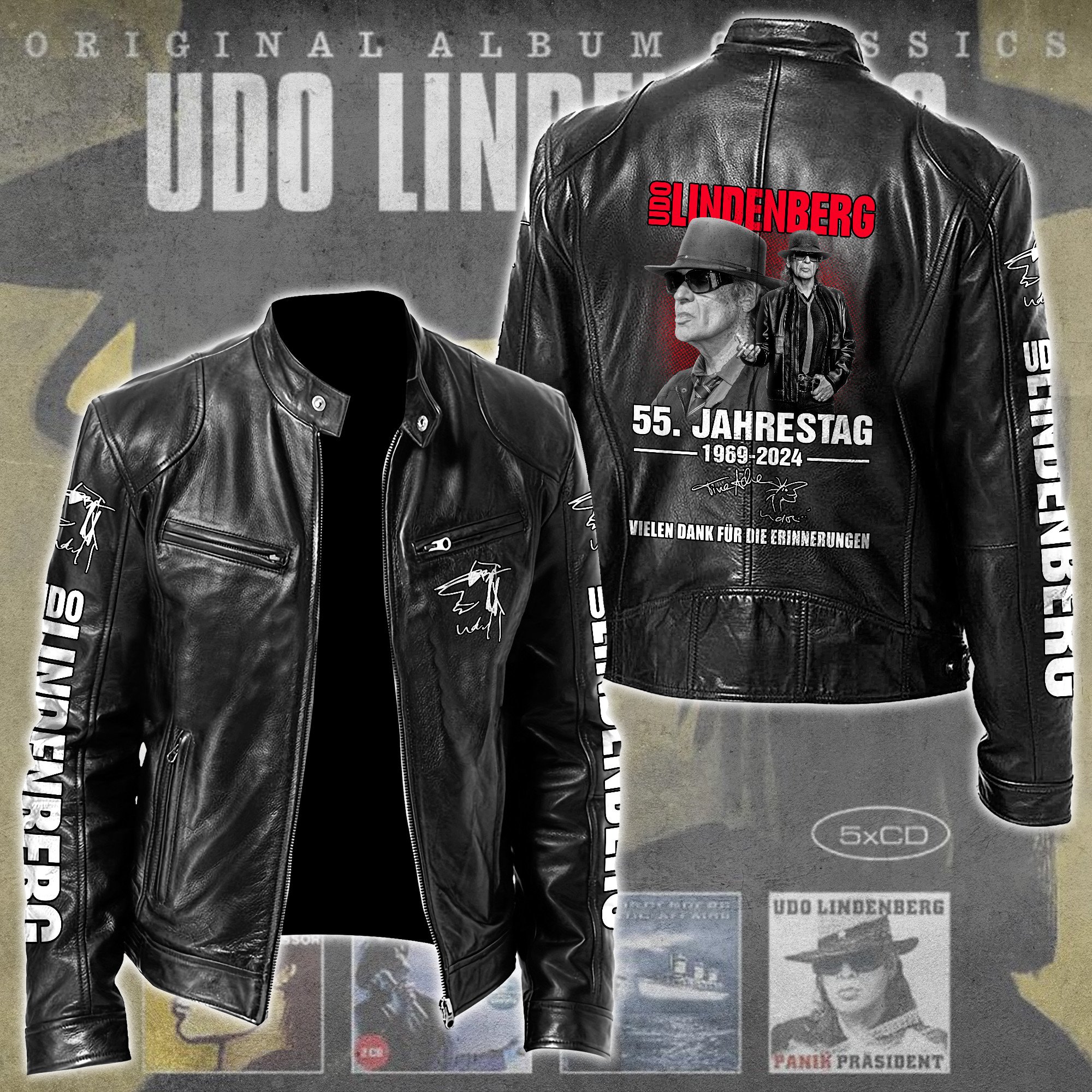 Udo Lindenberg Music Style Leather Jacket For Fans