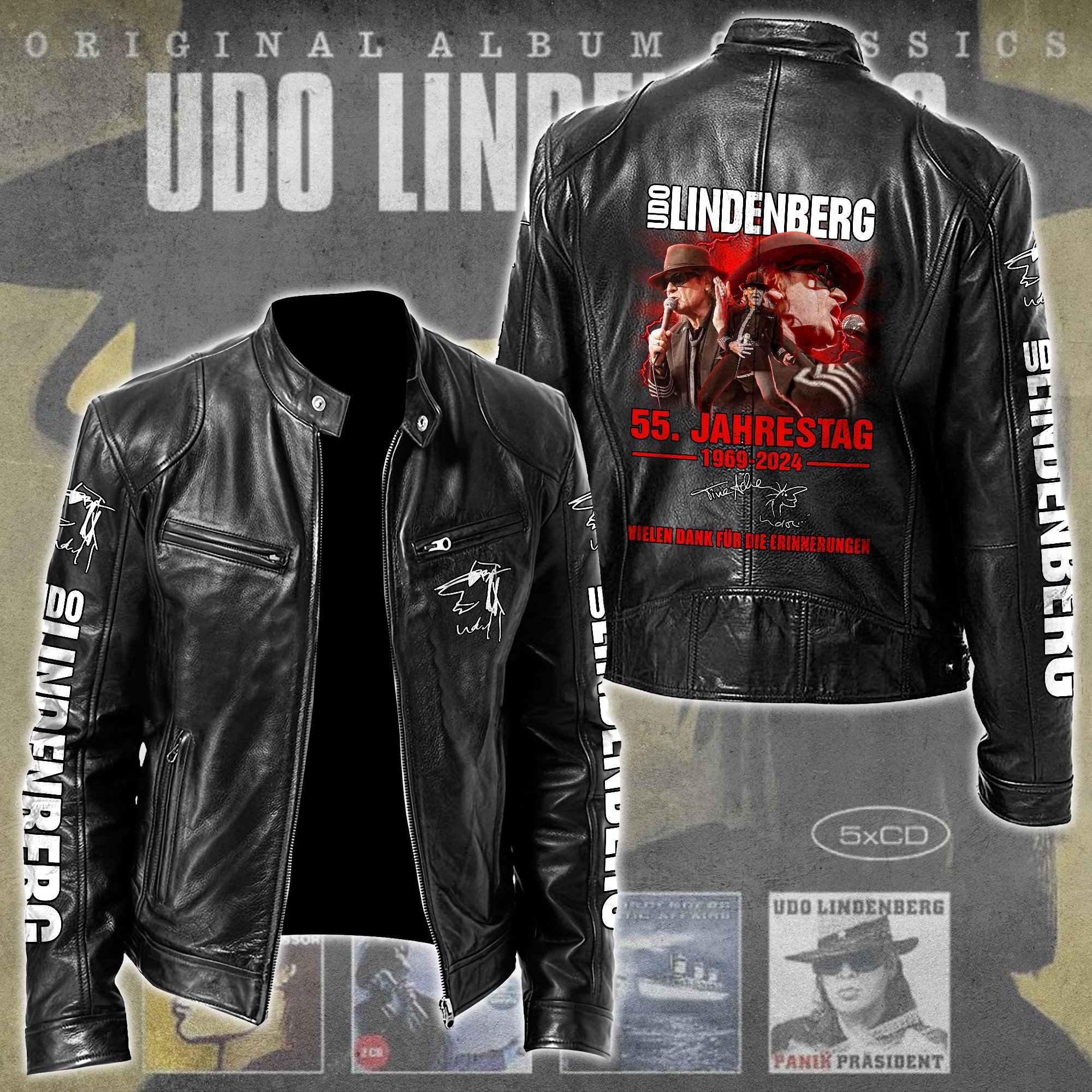 Udo Lindenberg Music Style Leather Jacket For Fans