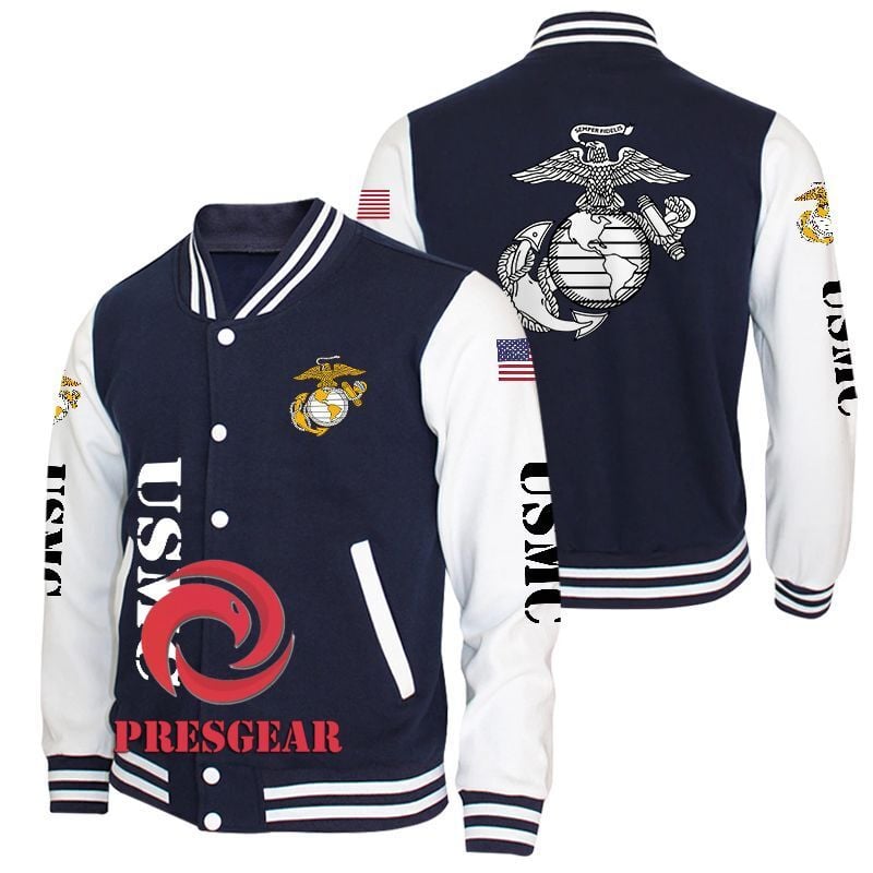 United States Marine Corps Style Baseball Jacket For Fans