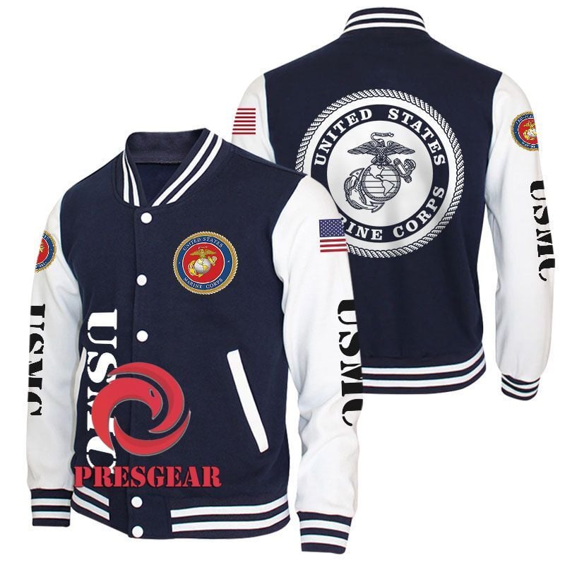 United States Marine Corps Style Baseball Jacket For Fans