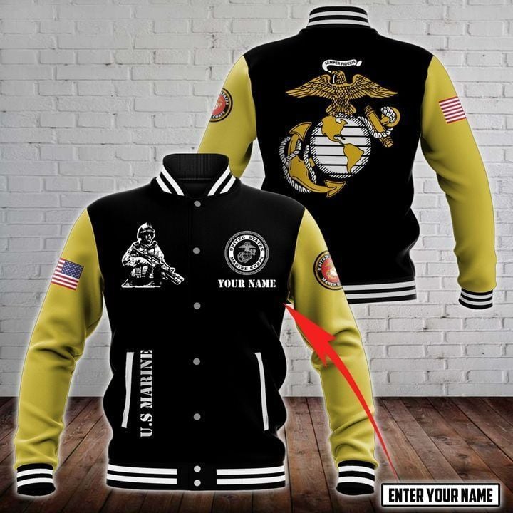 United States Marine Corps Style Baseball Jacket For Fans