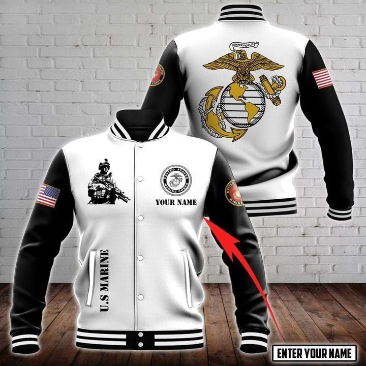 United States Marine Corps Style Baseball Jacket For Fans