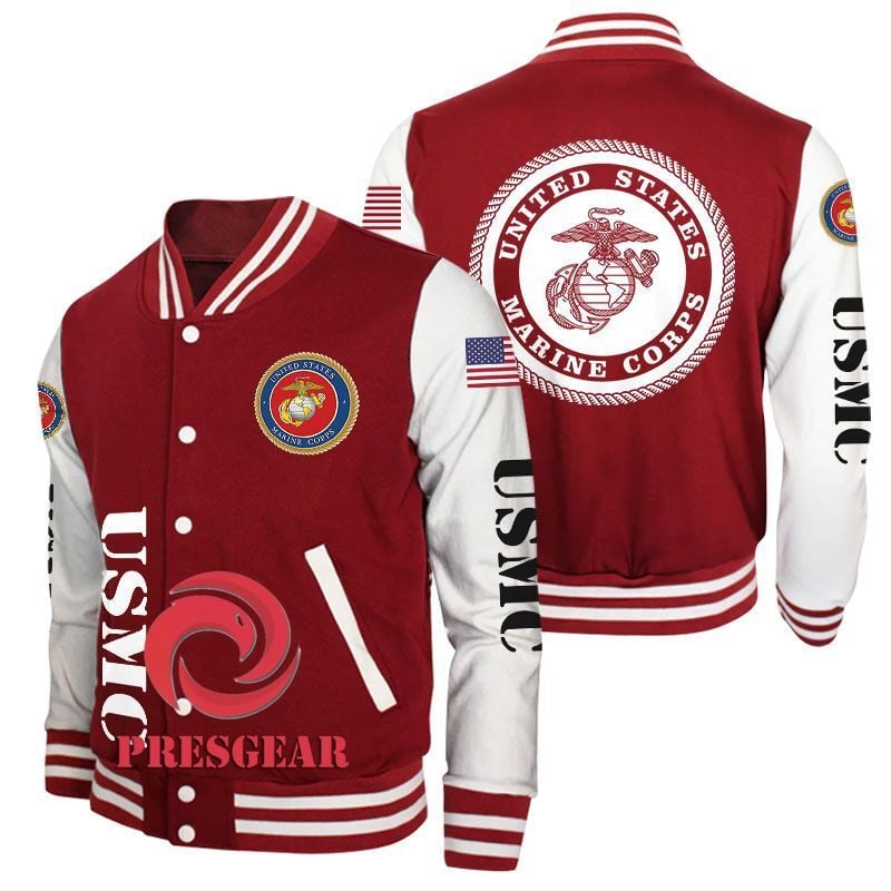United States Marine Corps Style Baseball Jacket For Fans