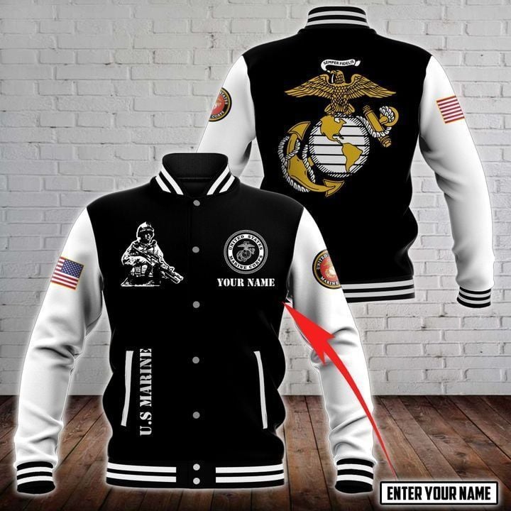 United States Marine Corps Style Baseball Jacket For Fans