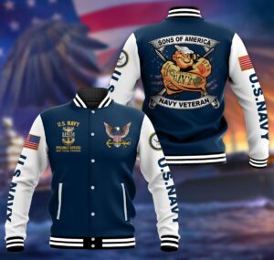 United States Navy Style Baseball Jacket For Fans
