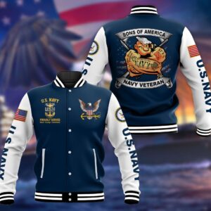 United States Navy Style Baseball Jacket For Fans