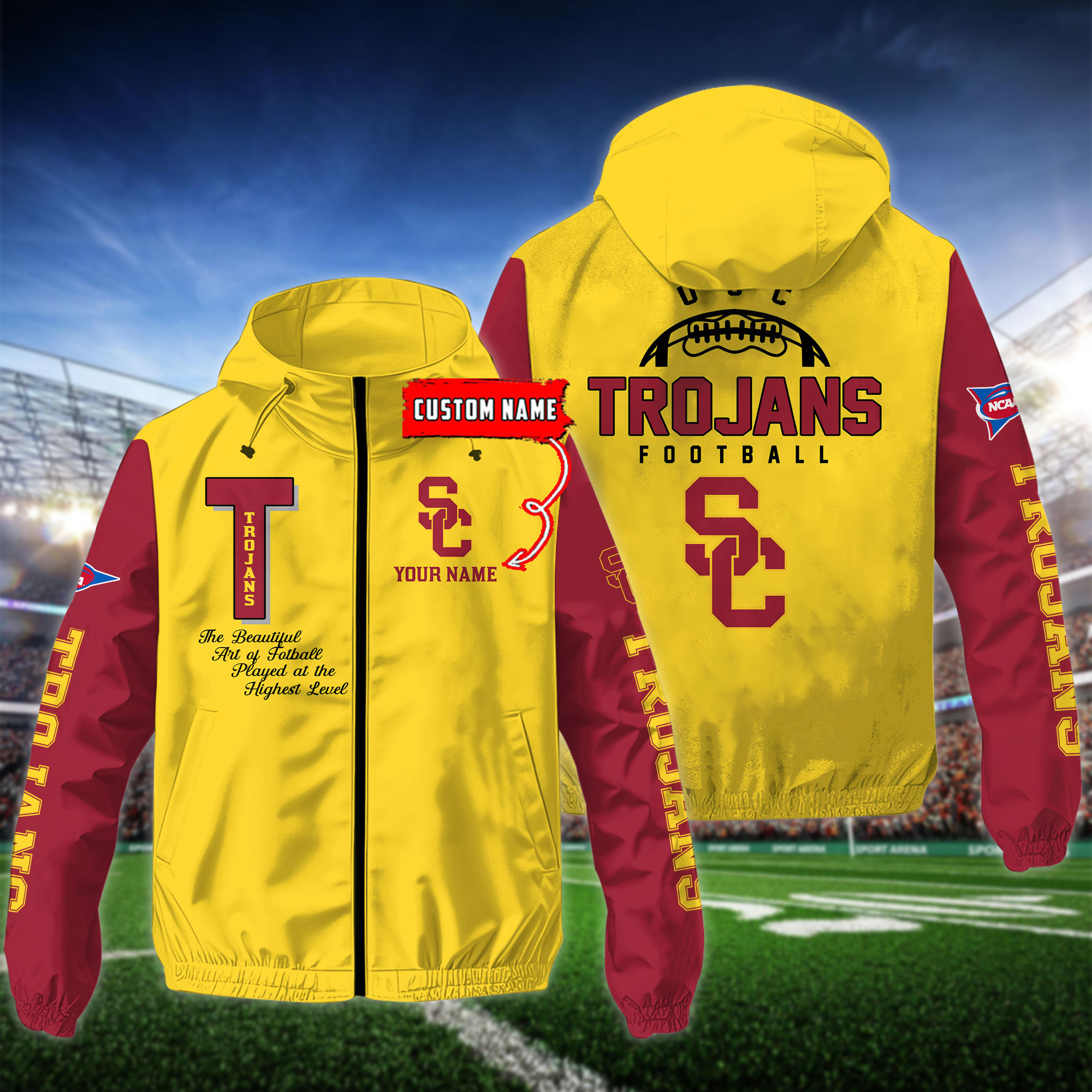 USC Trojans NCAA Personalized Style Windbreaker Jacket For Fans