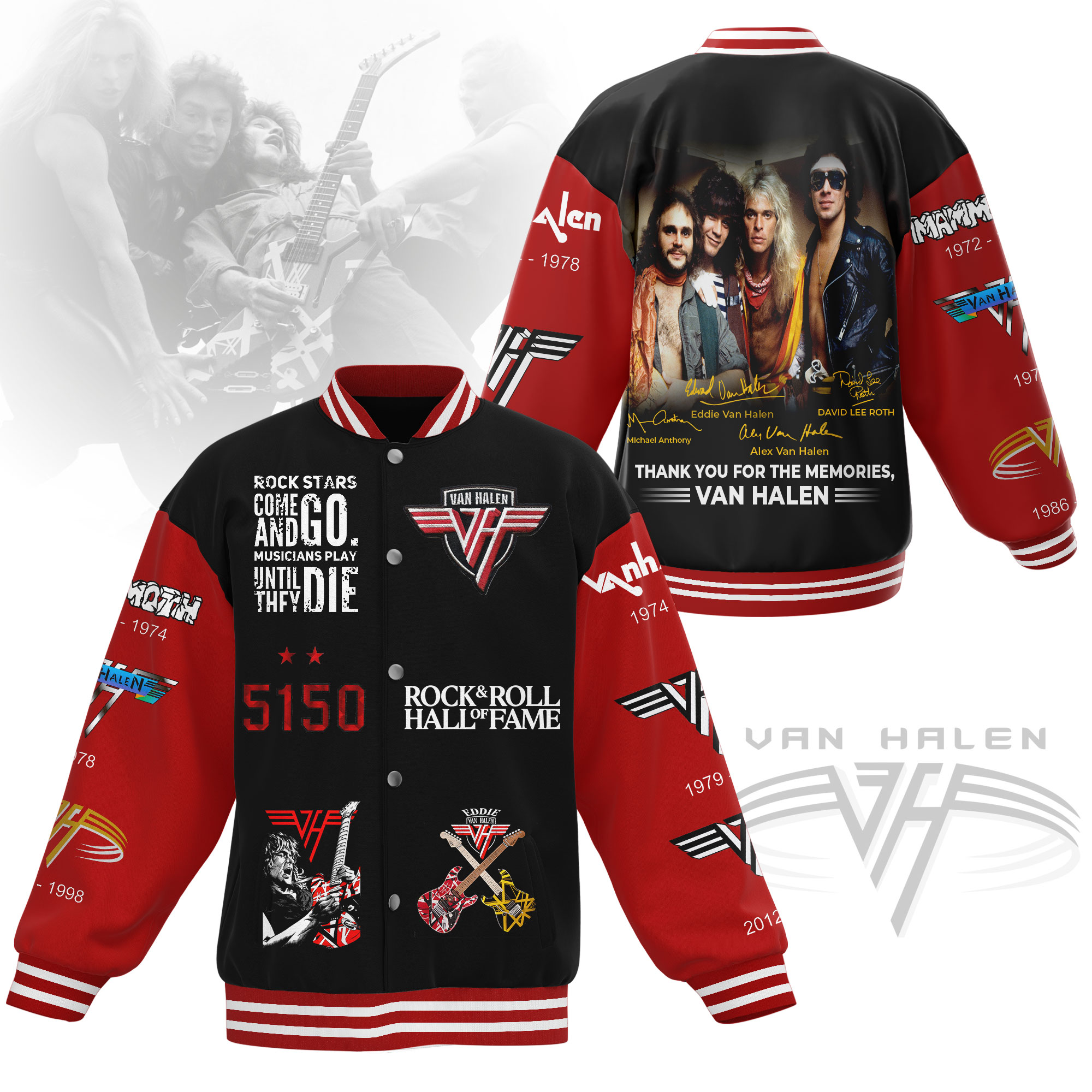 Van Halen Music Style Baseball Jacket