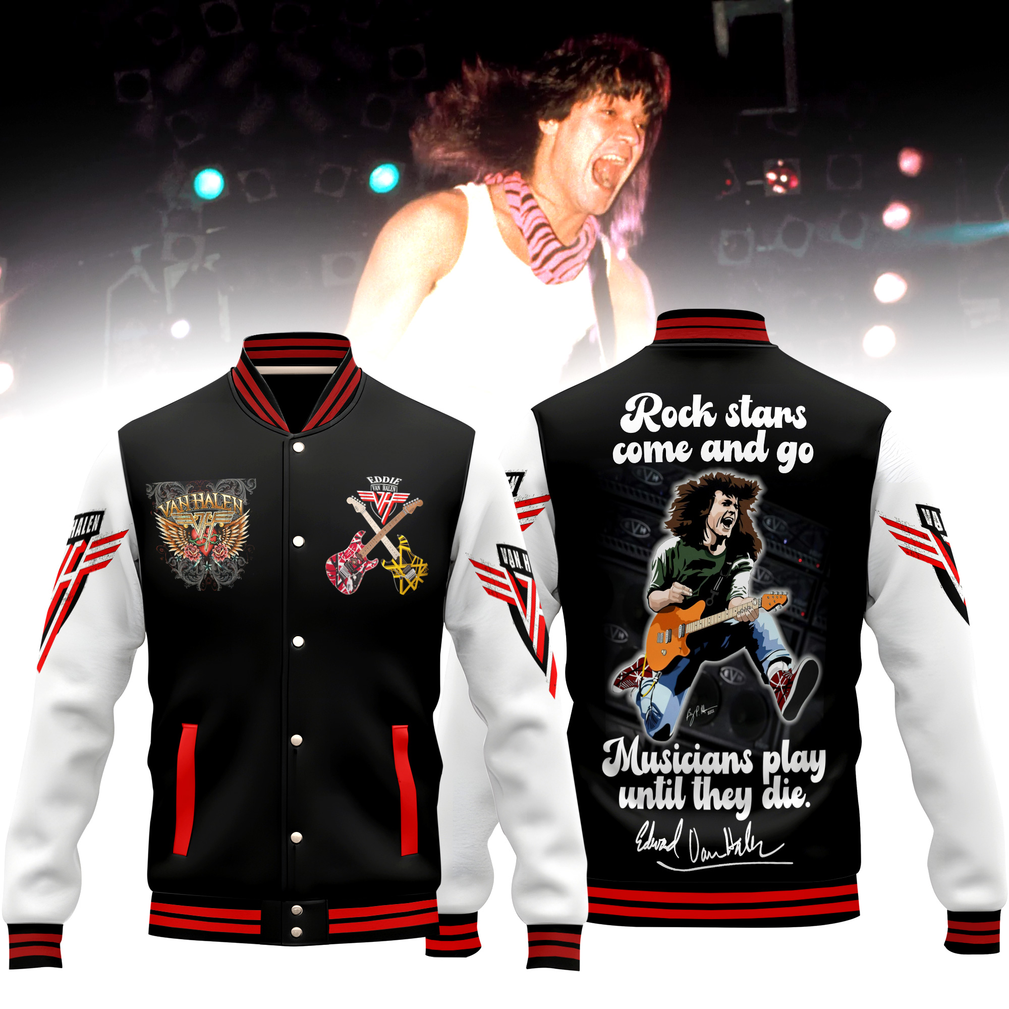 Van Halen Music Style Baseball Jacket