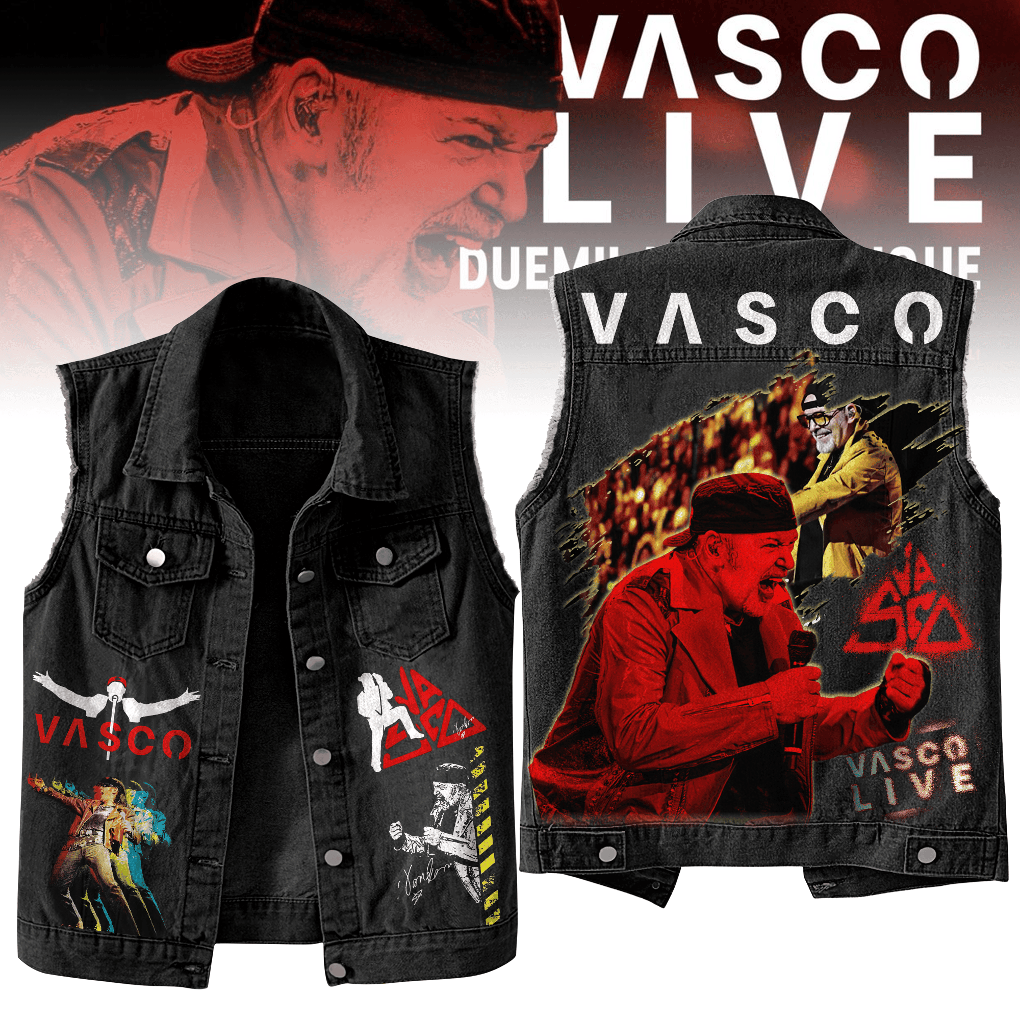 Vasco Rossi Music Style Sleeveless Jacket For Fans