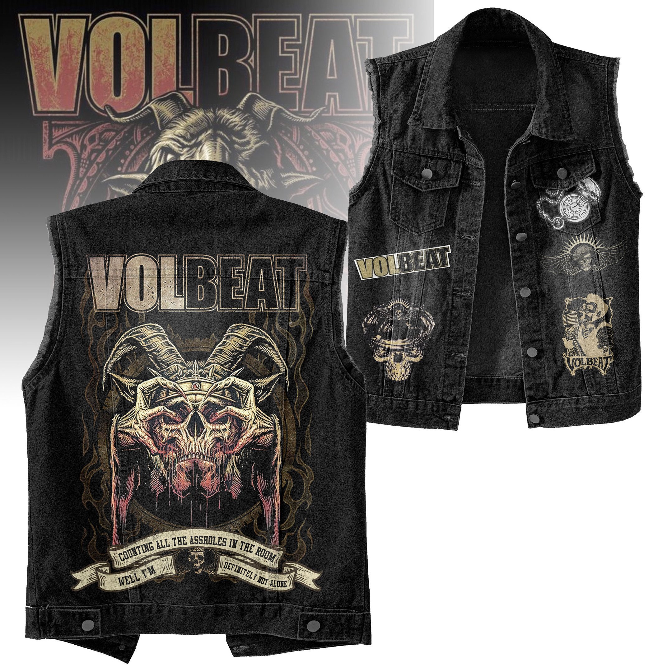 Volbeat Music Style Sleeveless Jacket
