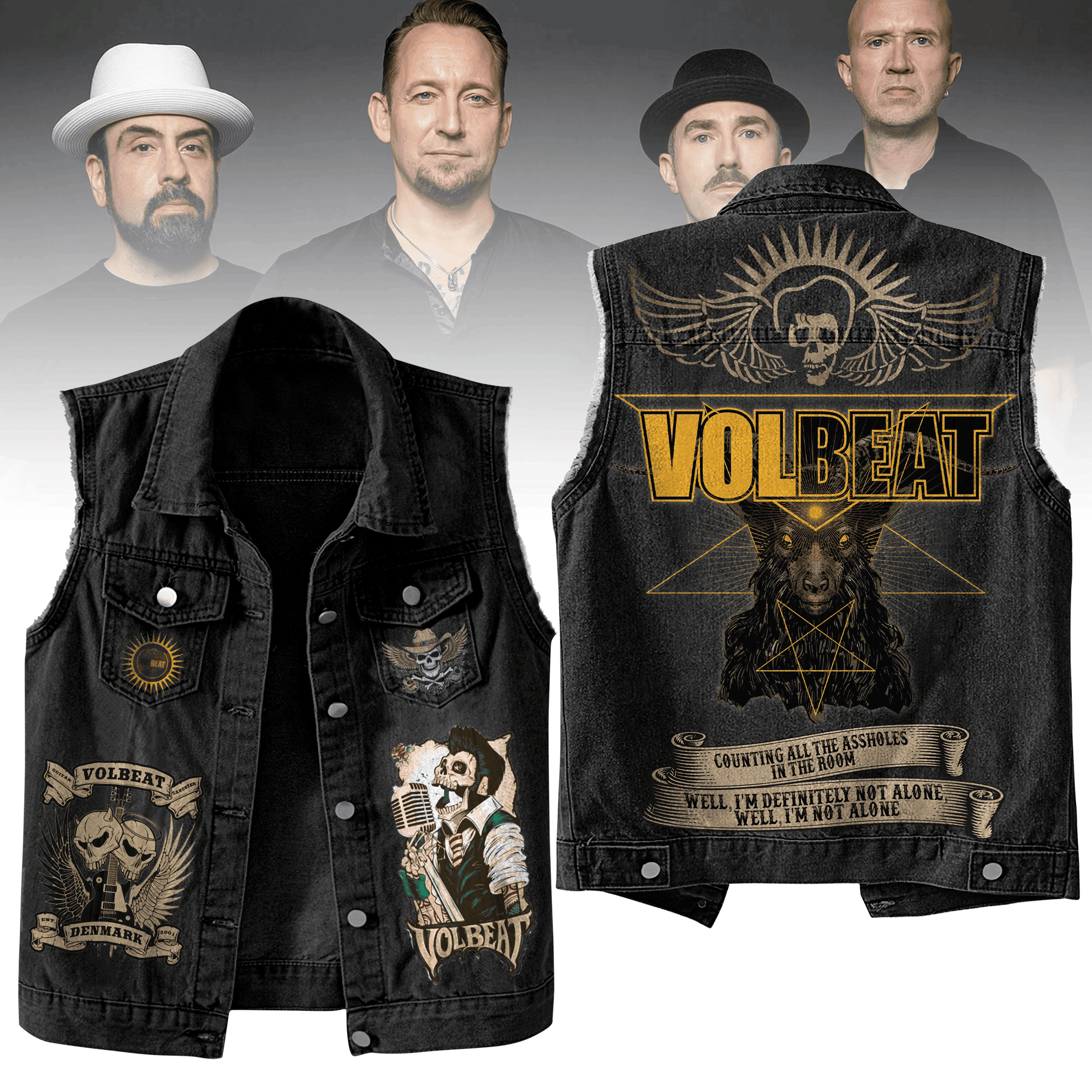 Volbeat Music Style Sleeveless Jacket