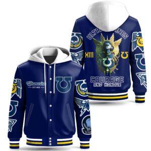 Warhammer Games Style Leather Baseball Jacket With Hooded For Fans