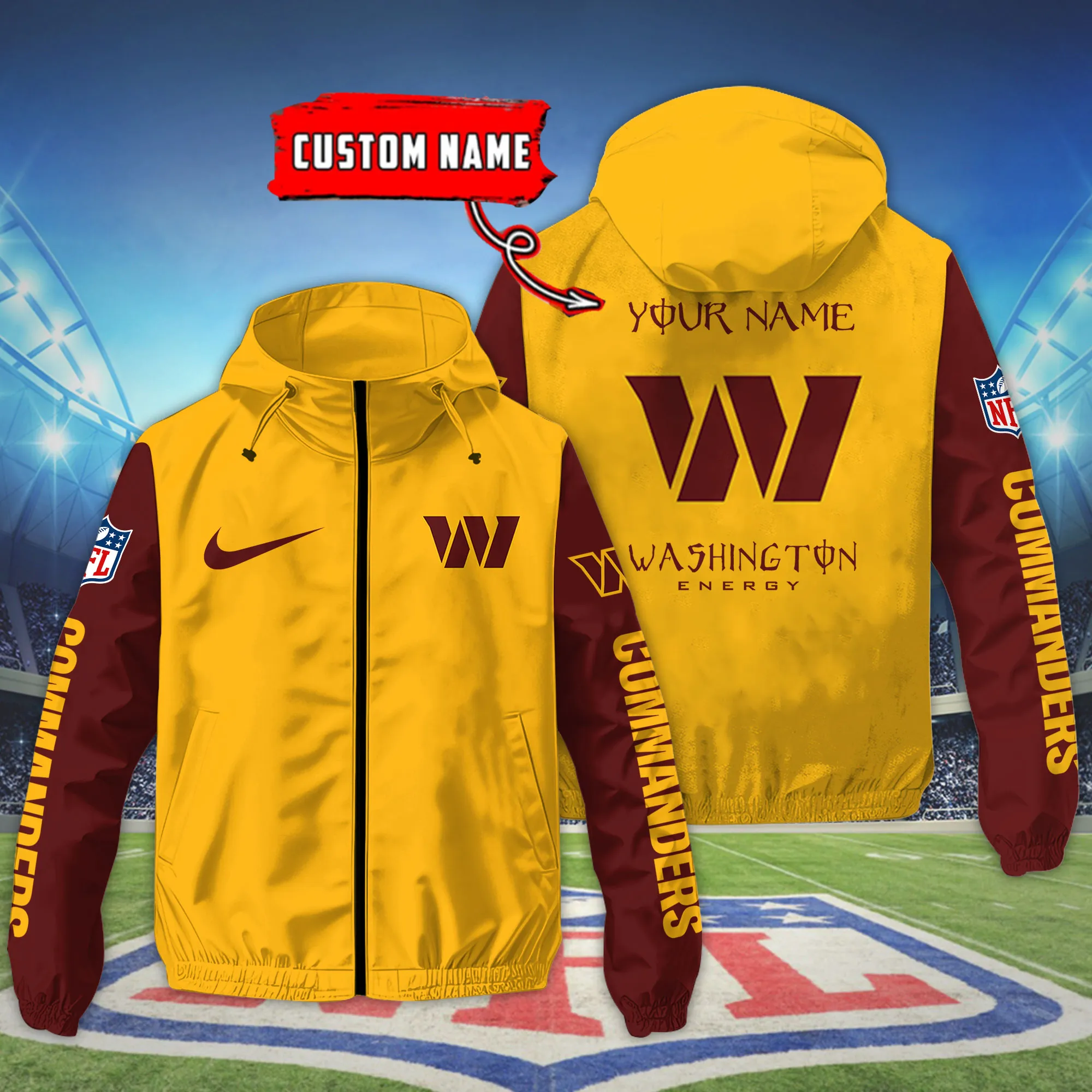 Washington Commanders NFL Personalized Style Windbreaker Jacket For Fans