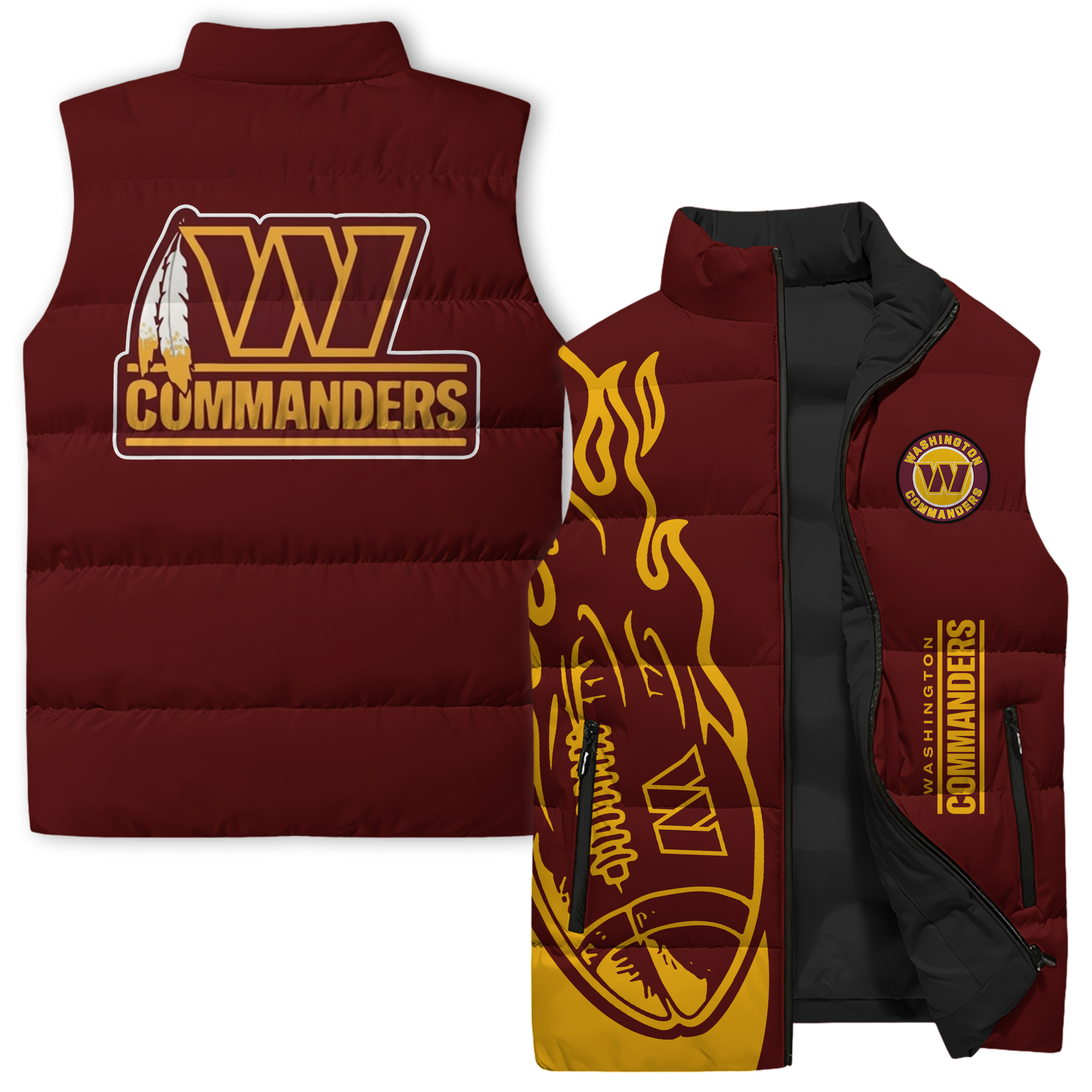 Washington Commanders NFL Style Sleeveless Puffer Jacket For Fans
