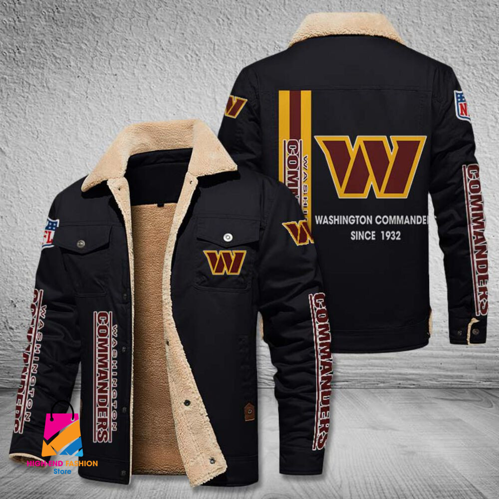 Washington Football Team NFL Style Fleece Thermal Cotton Jacket For Fans