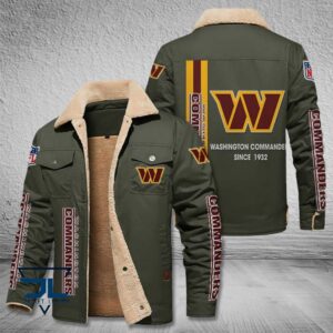 Washington Football Team NFL Style Fleece Thermal Cotton Jacket For Fans