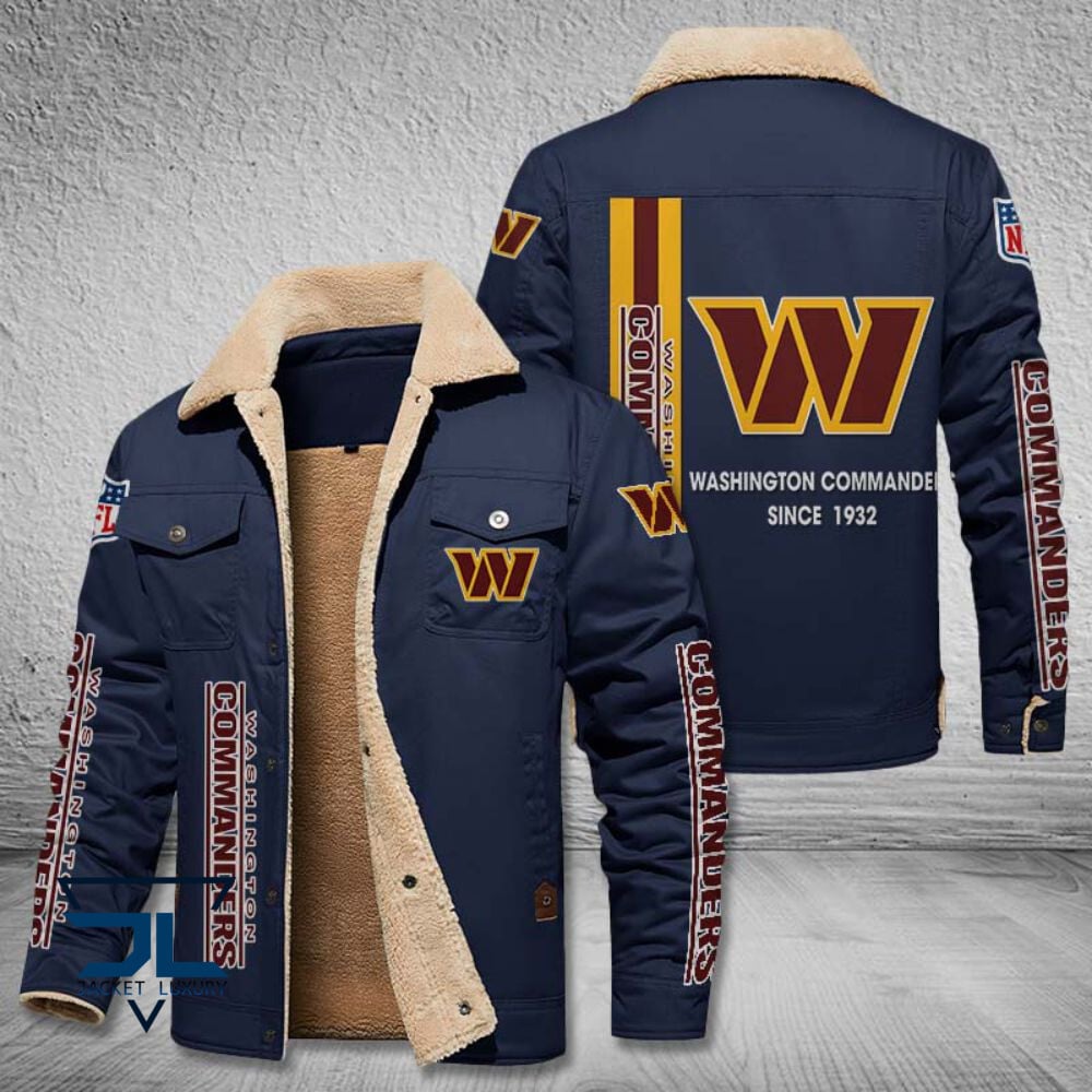 Washington Football Team NFL Style Fleece Thermal Cotton Jacket For Fans