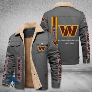 Washington Football Team NFL Style Fleece Thermal Cotton Jacket For Fans