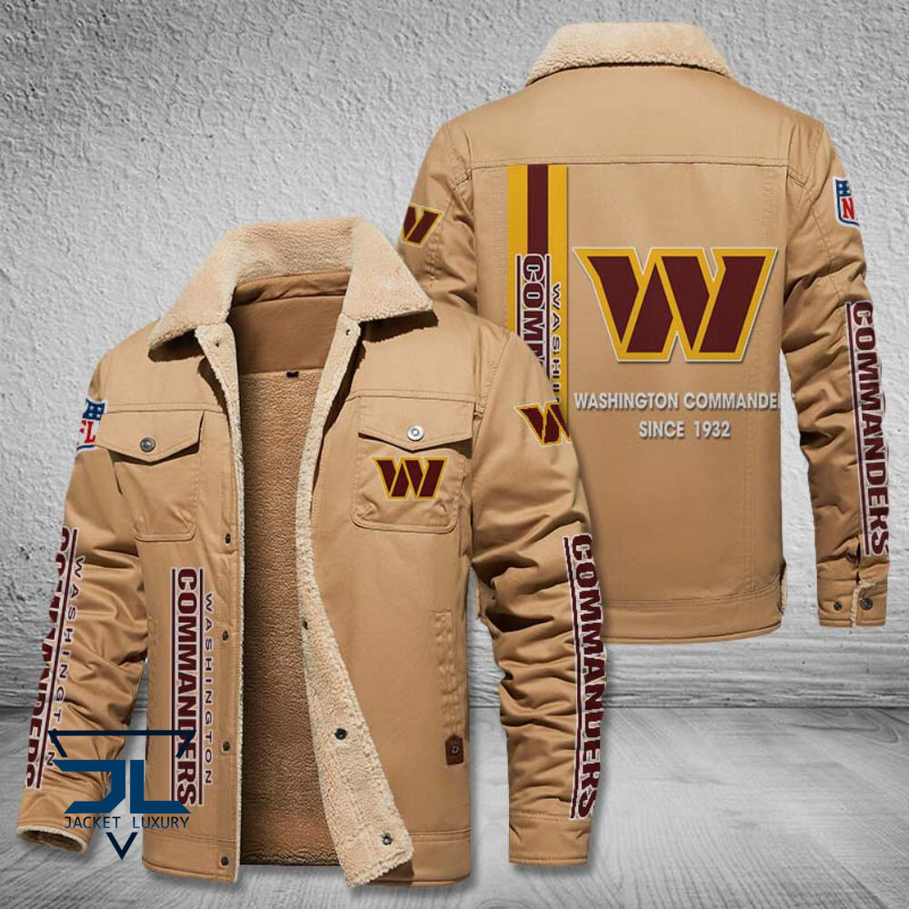 Washington Football Team NFL Style Fleece Thermal Cotton Jacket For Fans