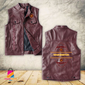 Washington Football Team NFL Style Sleeveless Leather Jacket For Fans