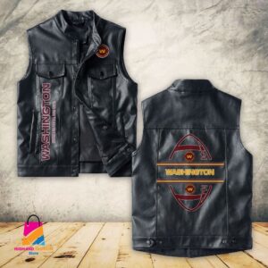 Washington Football Team NFL Style Sleeveless Leather Jacket For Fans