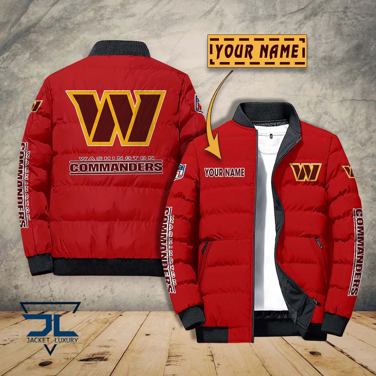 Washington Football Team NFL Style Puffer Jacket For Fans