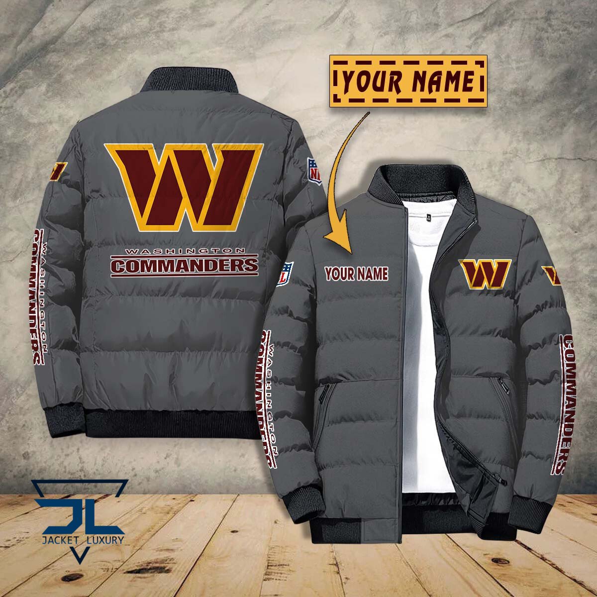 Washington Football Team NFL Style Puffer Jacket For Fans