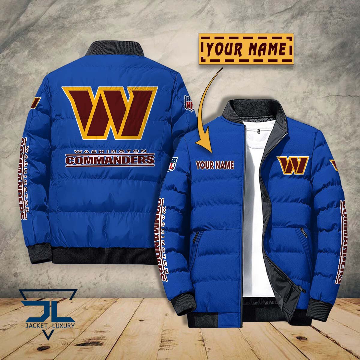 Washington Football Team NFL Style Puffer Jacket For Fans