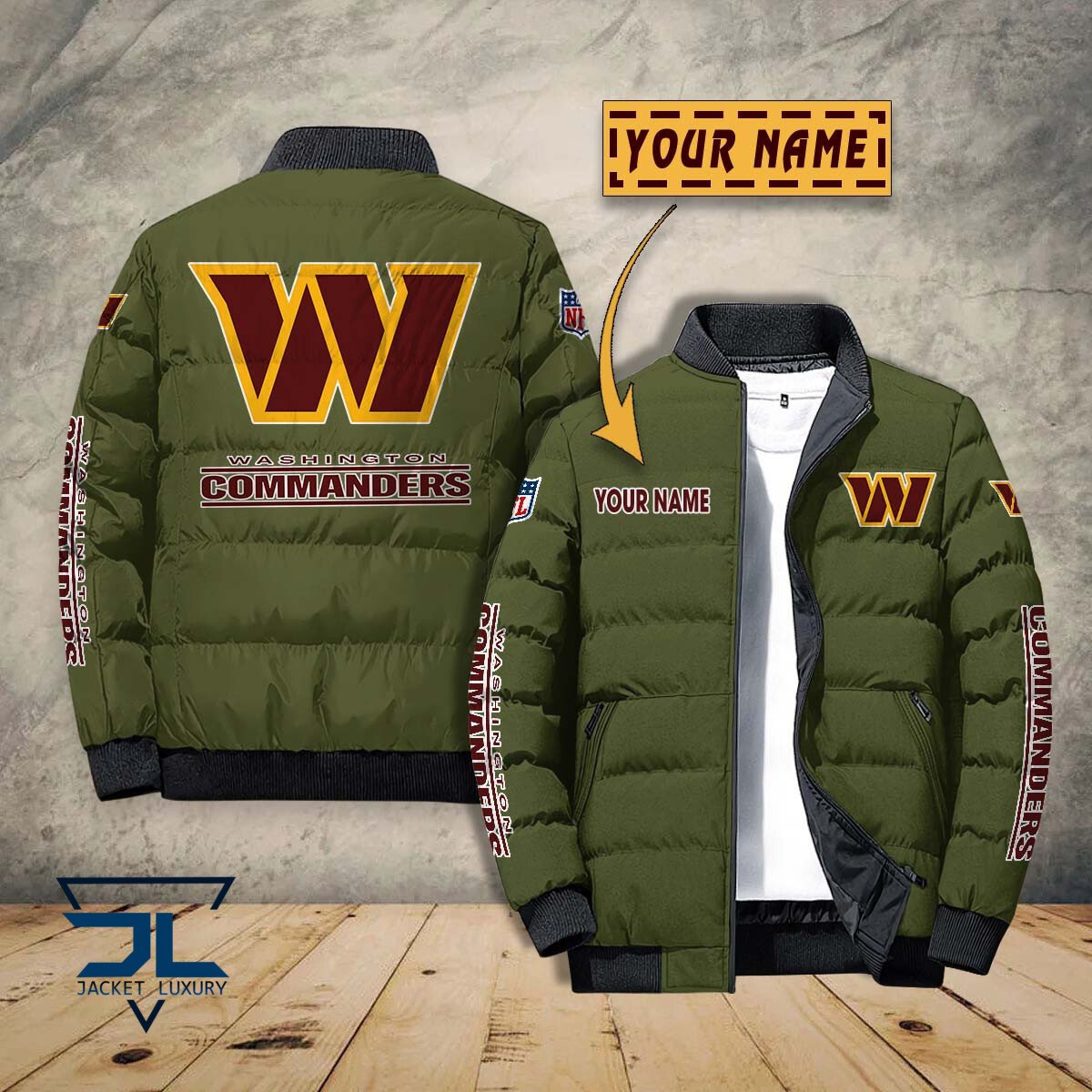 Washington Football Team NFL Style Puffer Jacket For Fans