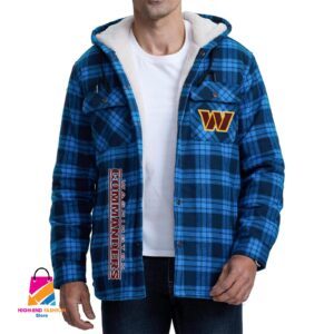 Washington Football Team NFL Style Zip Fleece Flannel Jacket For Fans